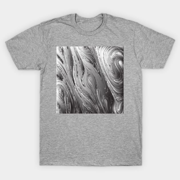Silver graphic swirling T-Shirt by FredGarden8